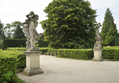 Sculptures in the French garden