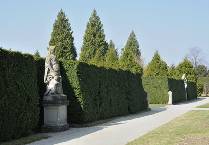 Sculptures in the French garden